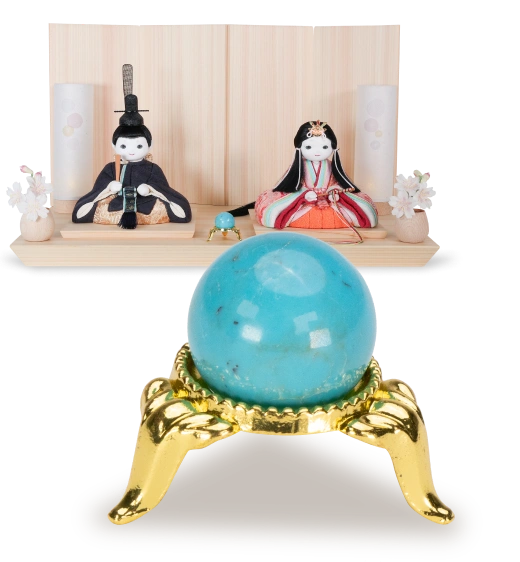 水色の天然石を添えた、きあらの海の約束